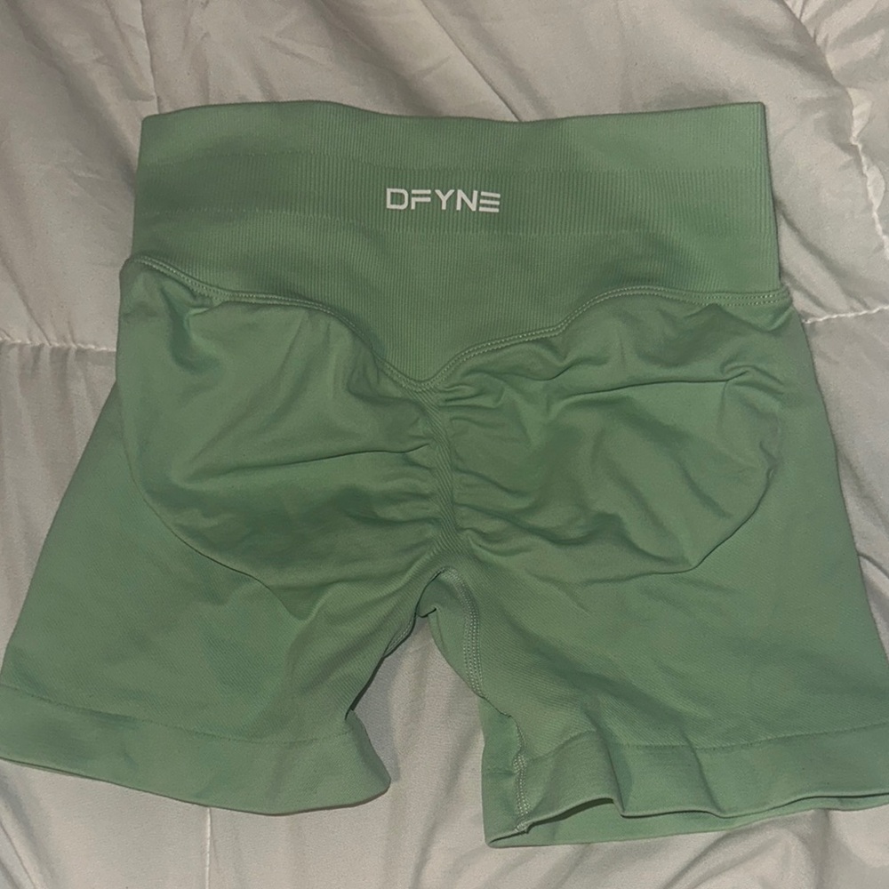 DFYNE High-Waist Scrunch Bike Shorts in Sage Green
